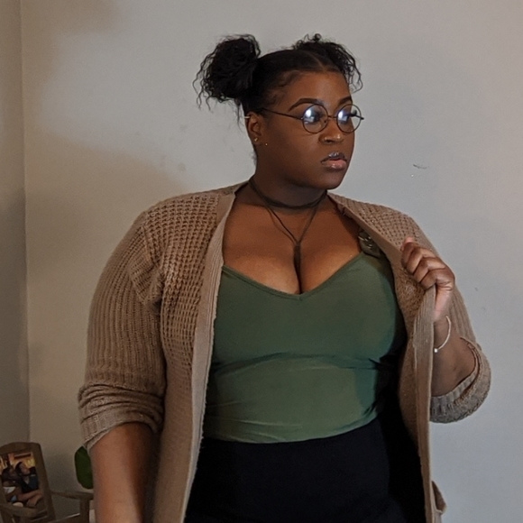 Fashion to Figure Tops - Olive Green Bodysuit